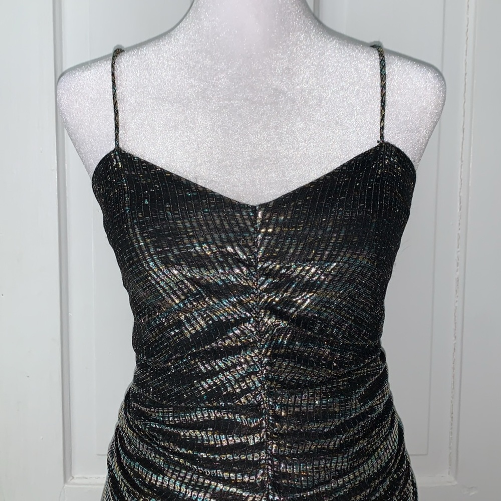 VINTAGE RUCHED SHIMMERY DANCE PARTY MERMAID DRESS - Picture 4 of 15